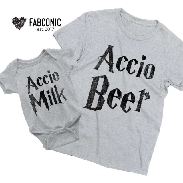Accio Beer Accio Milk Shirts, Matching Father & Kid Shirts