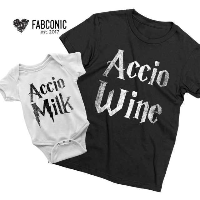 Accio Wine Accio Milk, Mother & Kid Shirts, Mother's Day Outfit