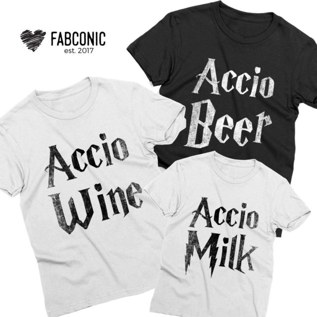 Accio Beer Accio Wine Accio Milk, Matching Family Shirts