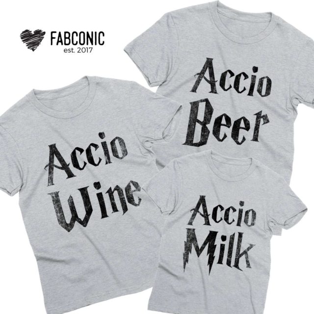Accio Beer Accio Wine Accio Milk, Matching Family Shirts