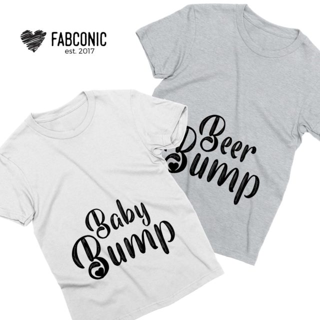 Baby Bump Beer Bump, Couple Shirts, Pregnancy reveal shirts