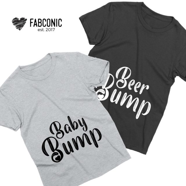 Baby Bump Beer Bump, Couple Shirts, Pregnancy reveal shirts