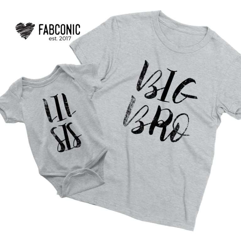 Big Bro Lil Sis Shirts, Textured Design, Big Bro Shirt, Lil Sis Shirt ...