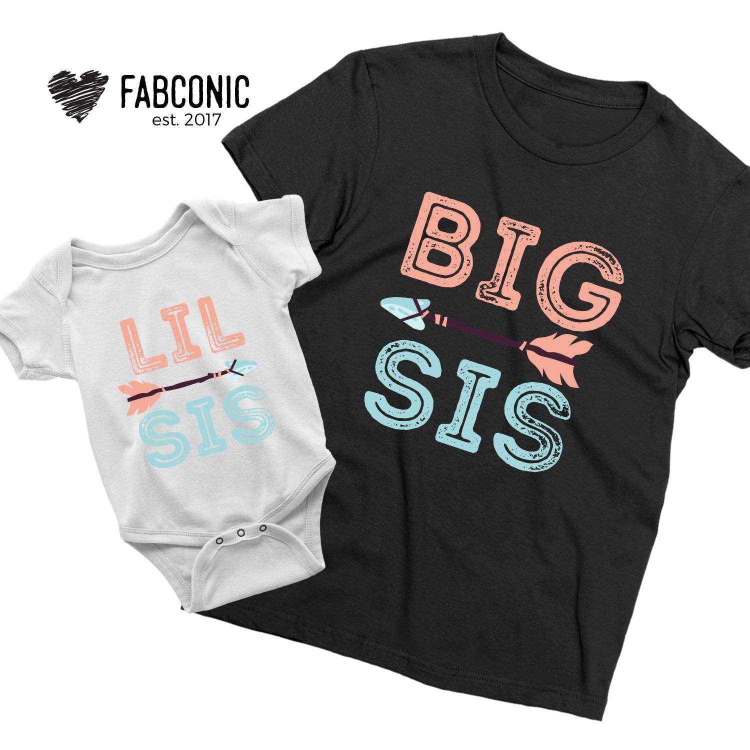 Sisters Shirts, Big Sis Lil Sis, Boho Arrows, Siblings Shirts, Gift ...
