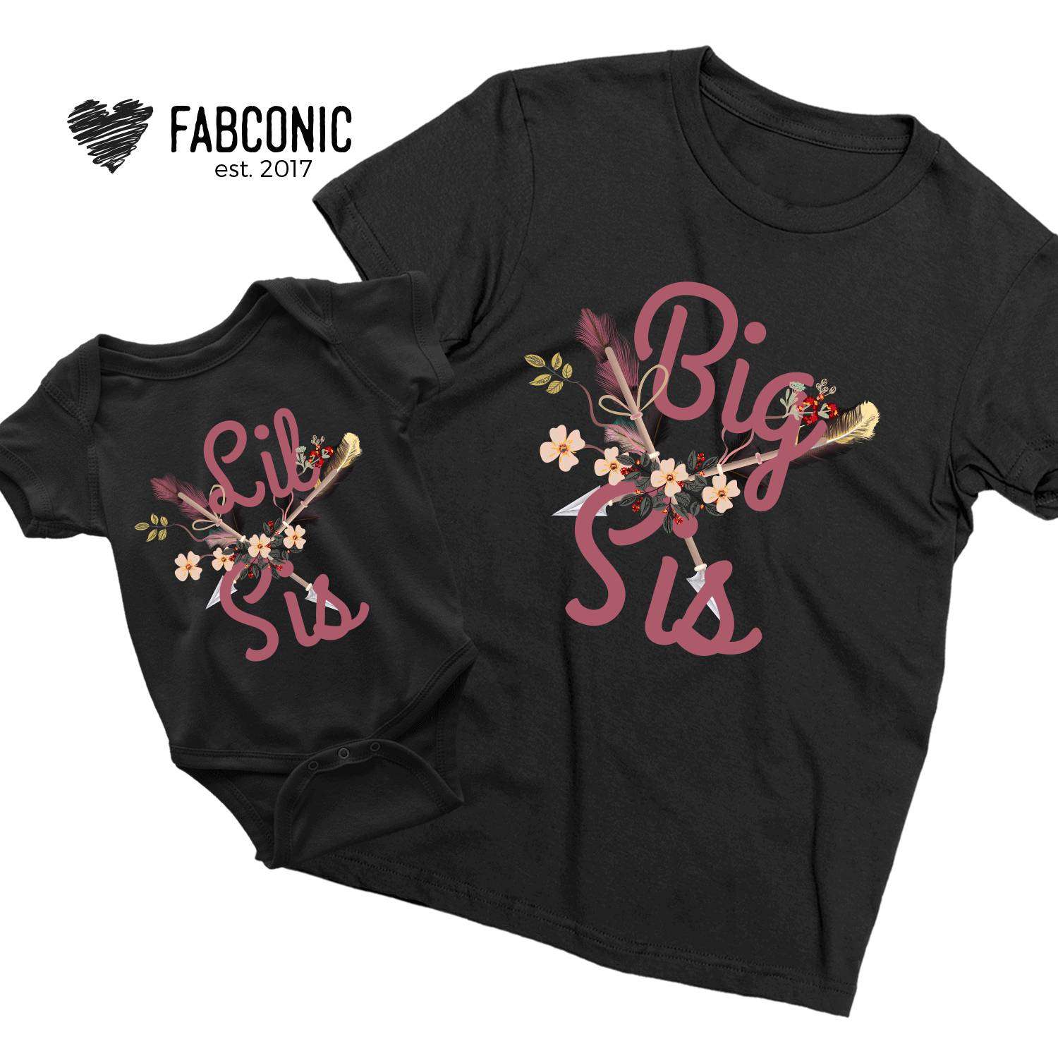 Matching Sister Shirts, Big Sis Lil Sis, Boho Flowers and Arrows ...