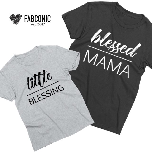 Blessed Mama Little Blessing Shirts, Mommy and Me