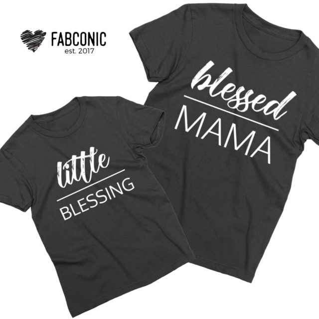 Blessed Mama Little Blessing Shirts, Mommy and Me