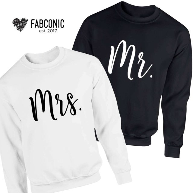 Mr Mrs Couple Sweatshirts, Matching Sweatshirts, Wedding Gift for Couple