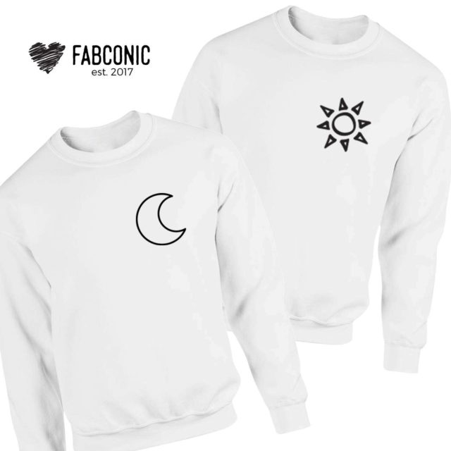 Moon Sun Couple Sweatshirts, Matching Sweatshirts, Gift for Anniversary