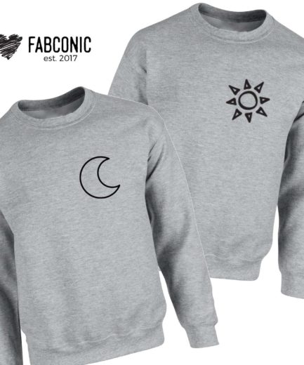 Moon Sun Couple Sweatshirts, Matching Sweatshirts, Gift for Anniversary