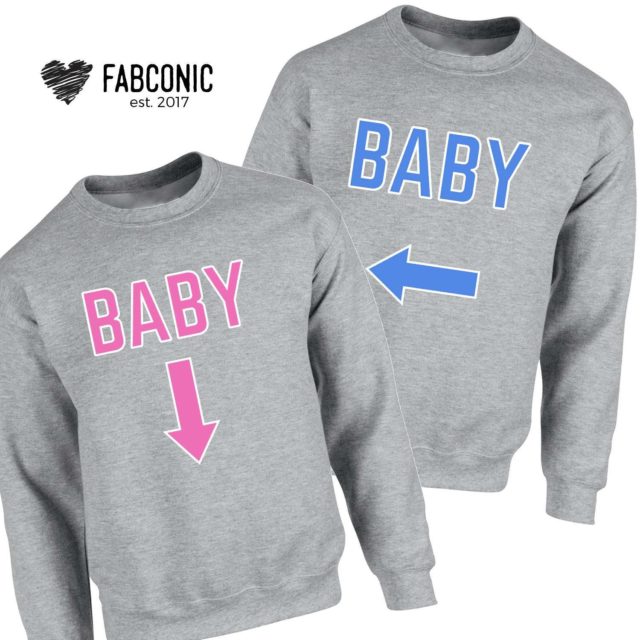 Pregnancy Announcement Sweatshirts, Baby Arrows, Family Sweatshirts