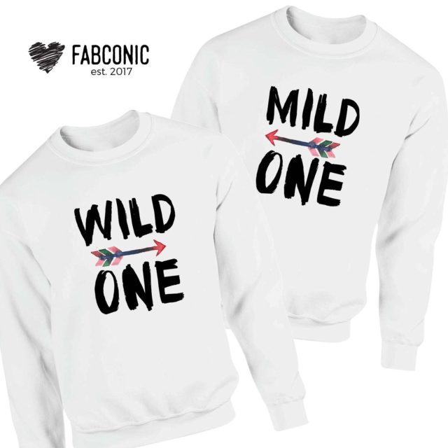 Wild One Mild One Sweatshirts, Family Sweatshirts, Matching Crewnecks