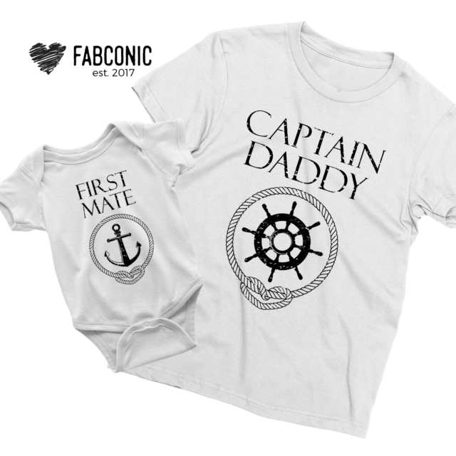 Captain Daddy First Mate shirts, Daddy and Me, Vacation Shirts