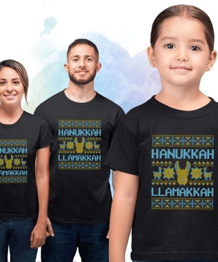 Hanukkah Llamakkah Family Shirts, Matching Shirts for Hanukkah