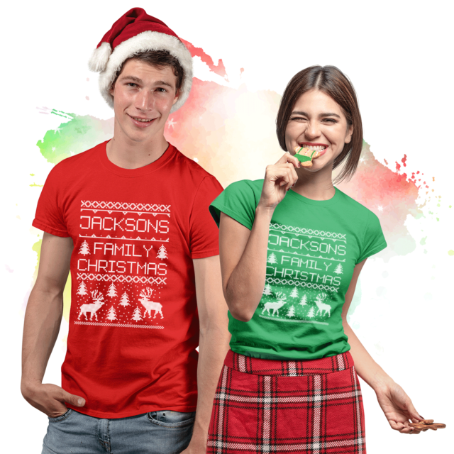 Ugly Christmas Shirts, Custom Name Family Christmas, Family Shirts