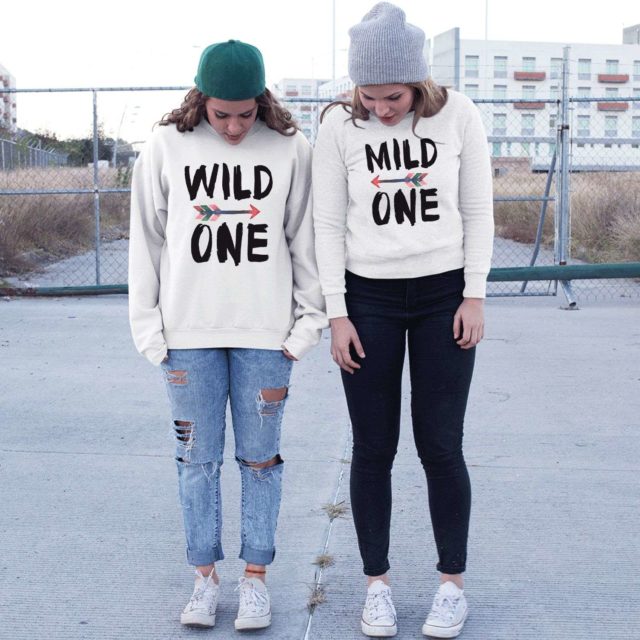 Mild One Wild One BFF Sweatshirts, Best Friends Sweatshirts