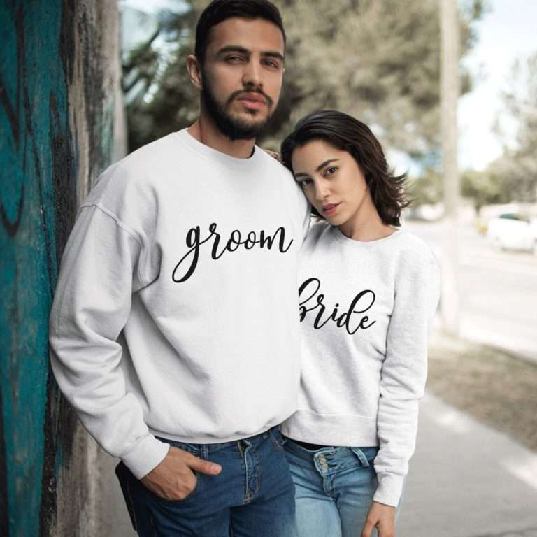 Bride Groom Sweatshirts, Couple Sweatshirts, Anniversary Outfit for Couples