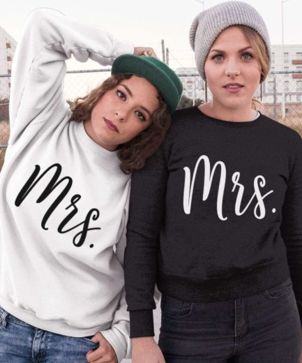 Mrs and Mrs Sweatshirts, Matching Couple Sweatshirts, LGBT Sweatshirts