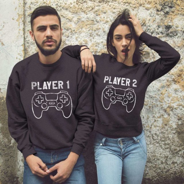 Player 1 Player 2 Sweatshirts, Matching Couple Sweatshirts, Gift for Couples