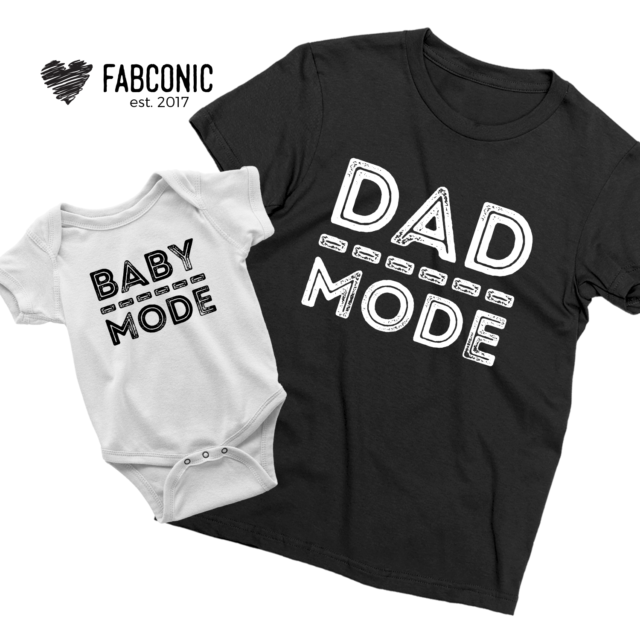 Matching Daddy Baby Shirts, Dad Mode, Baby Mode, Father & Kid Shirts