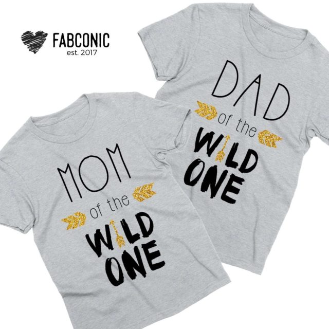 Dad Mom Family Shirts, Dad of the Wild One, Mom of the Wild One