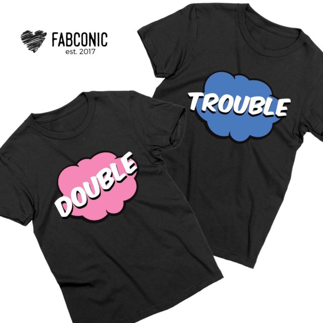 Double Trouble Shirts, Comic Style, Couple Matching Shirts