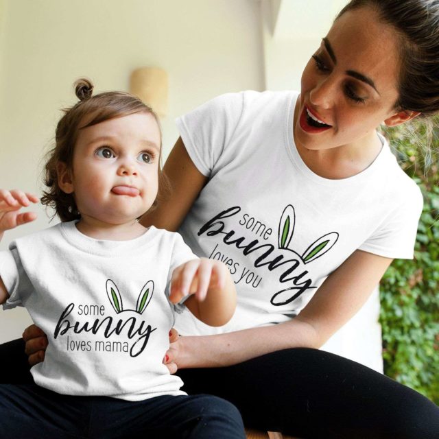 Mommy Baby Easter Shirts, Some Bunny Loves Mama, Some Bunny Loves You