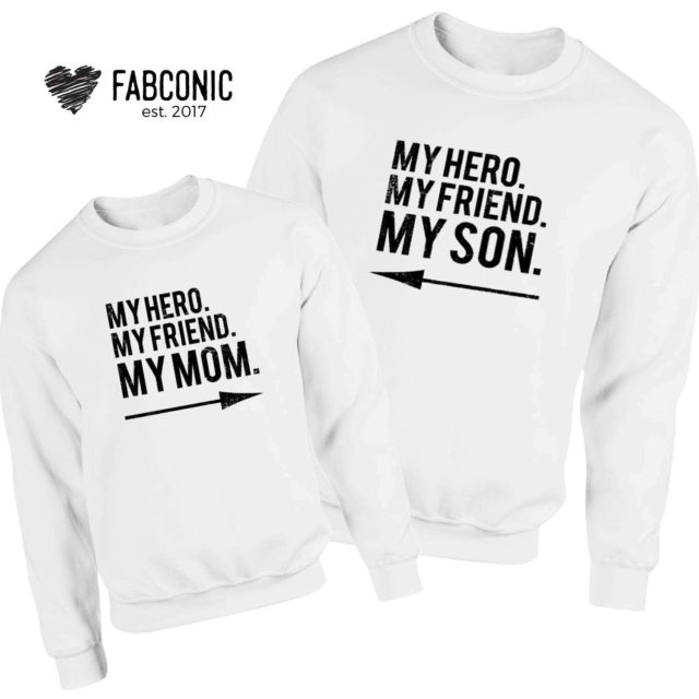 My Hero My Mom My Son Sweatshirts, Family Sweatshirts, Mother's Day Gifts