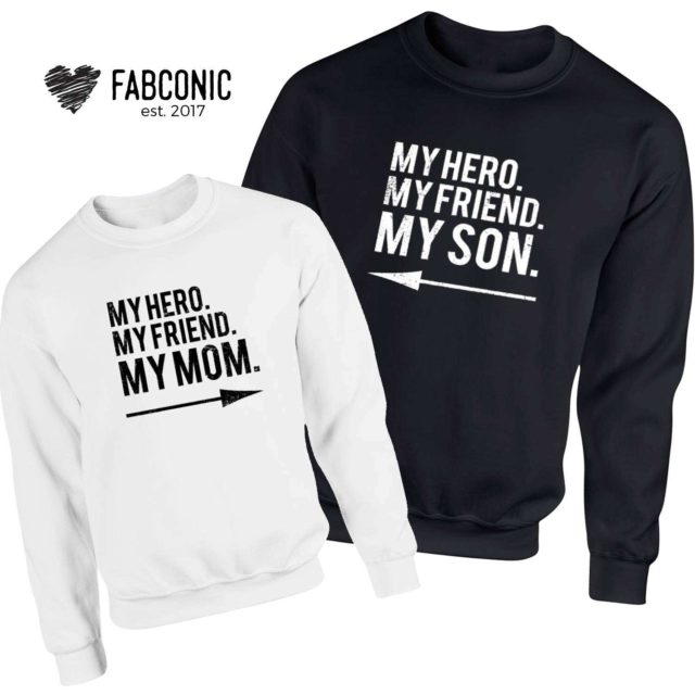 My Hero My Mom My Son Sweatshirts, Family Sweatshirts, Mother's Day Gifts
