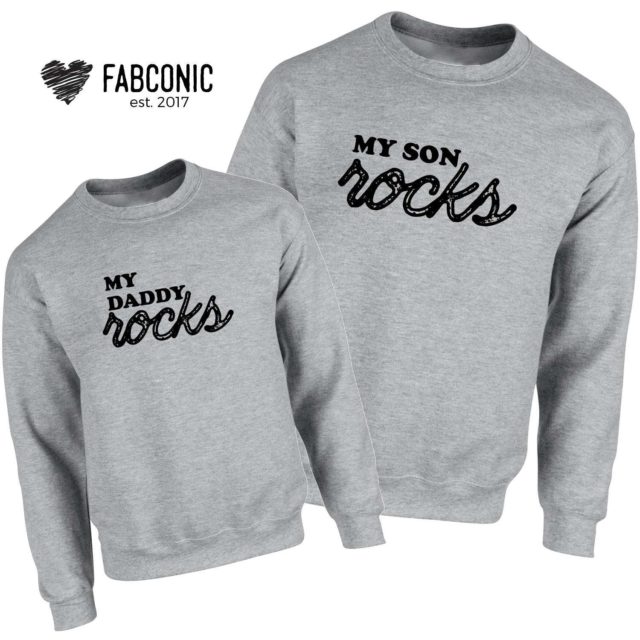 Daddy Son Sweatshirts, My Daddy Rocks My Son Rocks, Family Sweatshirts