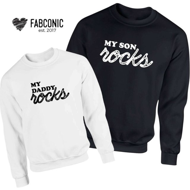 Daddy Son Sweatshirts, My Daddy Rocks My Son Rocks, Family Sweatshirts