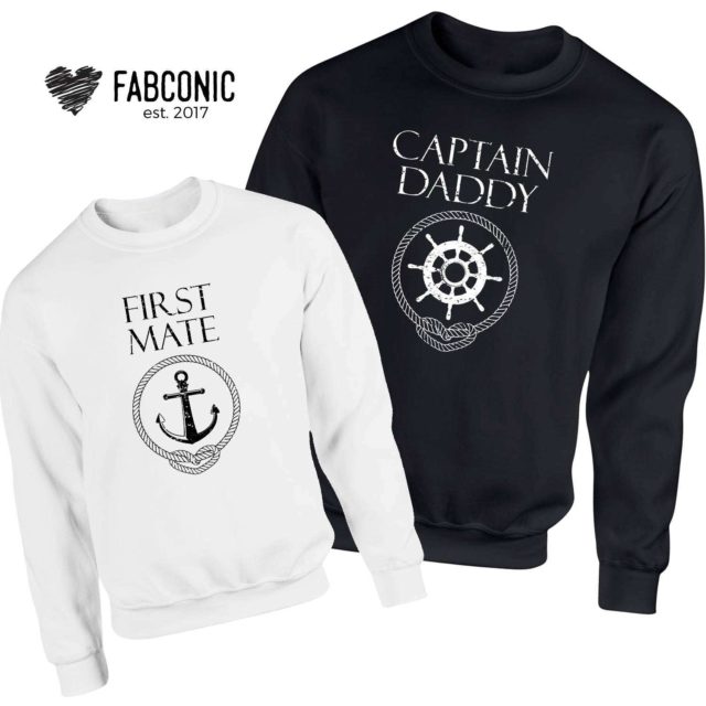 Captain Daddy First Mate Sweatshirts, Family Matching Sweatshirts, Father's Day Gift