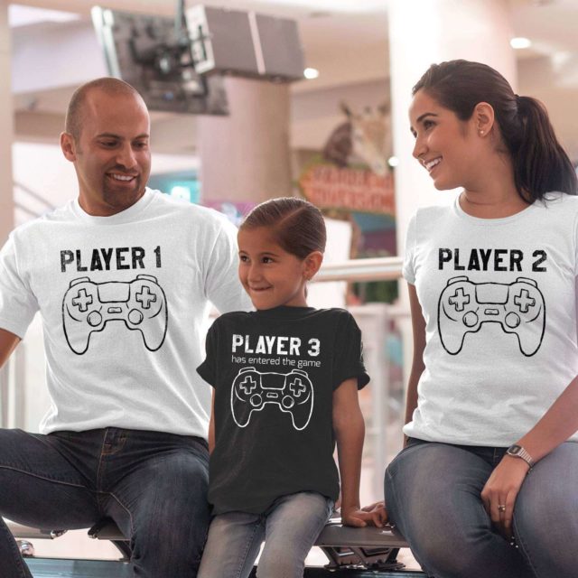 Player 1 Player 2 Family Shirts, Player 3 has entered the game, Family Shirts