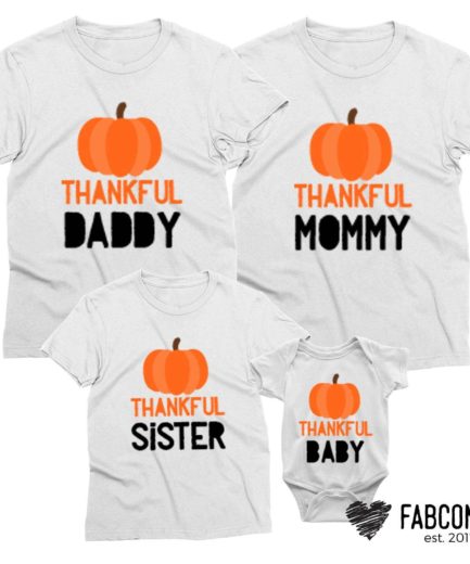 Thankful Family Shirts, Daddy Mommy Brother Sister Baby, Family Shirts