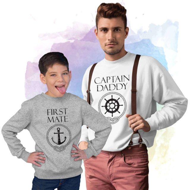 Captain Daddy First Mate Sweatshirts, Family Matching Sweatshirts, Father's Day Gift