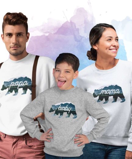 Mama Bear Papa Bear Baby Bear Sweatshirts, Family Sweatshirts, Bear Family