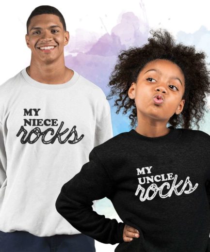Uncle Niece Sweatshirts, My Uncle Rocks My Niece Rocks, Family Sweatshirts