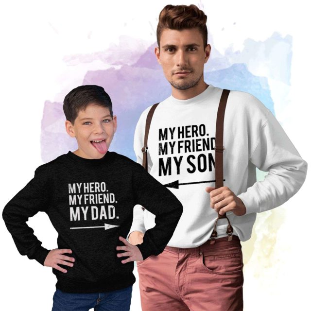 Gift for Dad, My Hero My Dad, My Hero My Son, Family Matching Sweatshirts