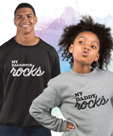 Daddy Daughter Sweatshirts, My Daddy Rocks My Daughter Rocks, Family Sweatshirts