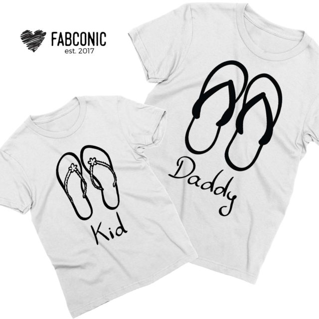Dad Kid Vacation Shirts, Flip Flops, Father & Kid Shirts, Daddy and Me