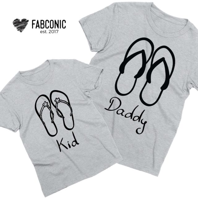 Dad Kid Vacation Shirts, Flip Flops, Father & Kid Shirts, Daddy and Me