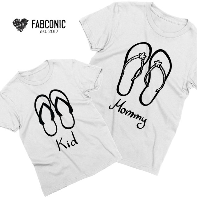 Mommy Baby Beach Shirts, Flip Flops, Mother & Kid Shirts