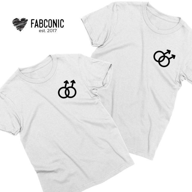 Male Gender Signs Shirts, Male/Male, Couple Shirts, LGBT Shirts