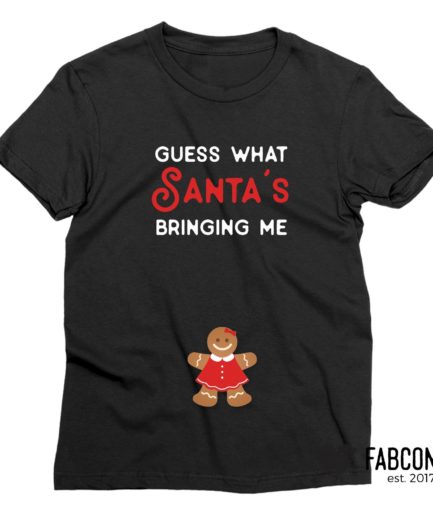 Christmas Pregnancy Shirt, Guess what Santa's Bringing Me