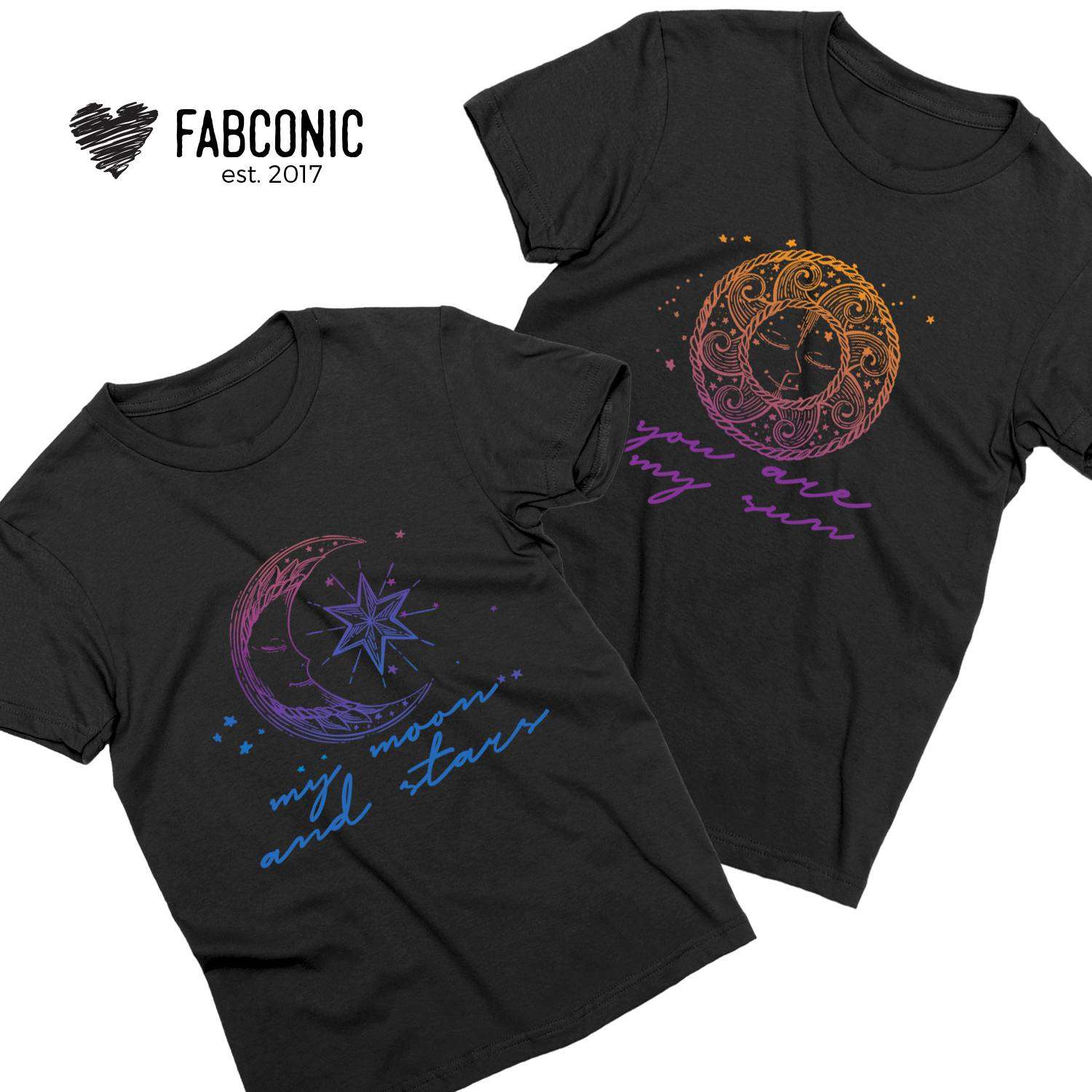 sun and moon couple shirts