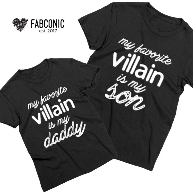 Father Son Halloween Shirts, My Favorite Villain is My Daddy My Son