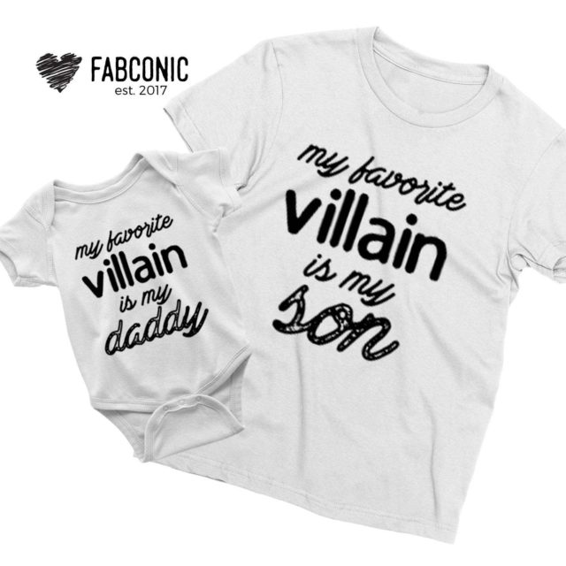 Father Son Halloween Shirts, My Favorite Villain is My Daddy My Son