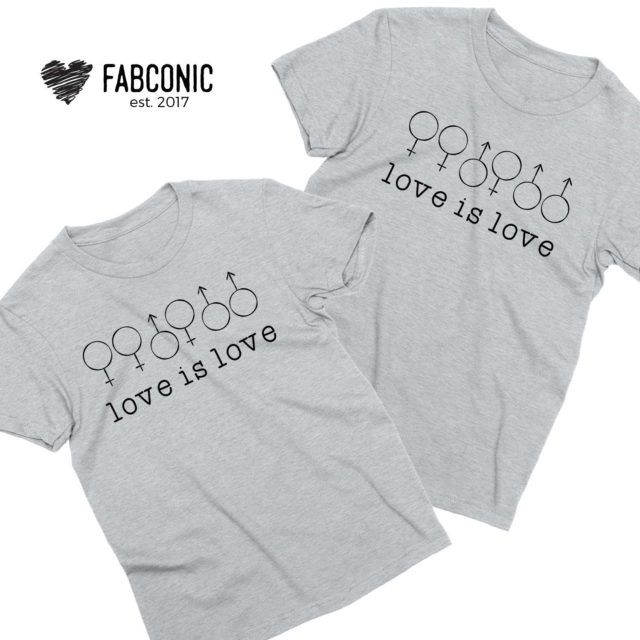 LGBT Pride Shirts, Love is Love, Matching Couple Shirts