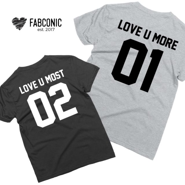 Matching Mom Kid Shirts, Love U More 01, Love U Most 02, Mother & Kid Shirts