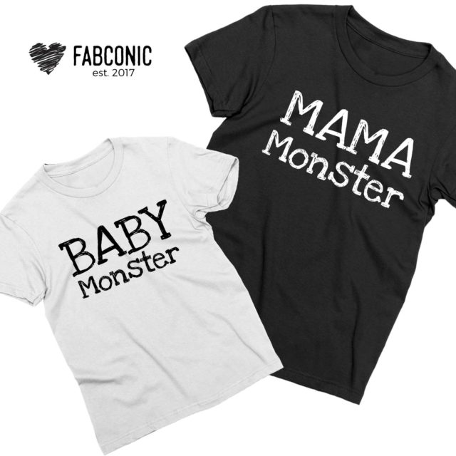 Mama Monster Baby Monster Shirts, Mommy and Me, Mother's Day